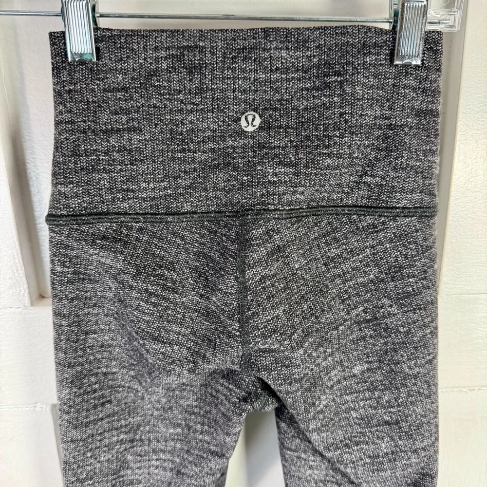 Lululemon Align High Rise Leggings Blk Heathered Speckled Pattern Approx‎ Size 2